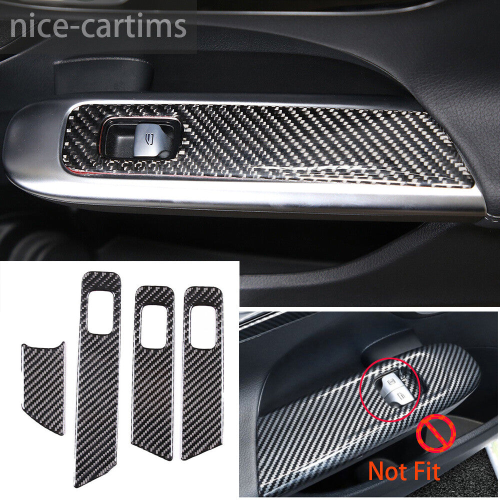 for Benz C Class W206 2022-23 Window Lift Switch Button Panel Cover Carbon Fiber