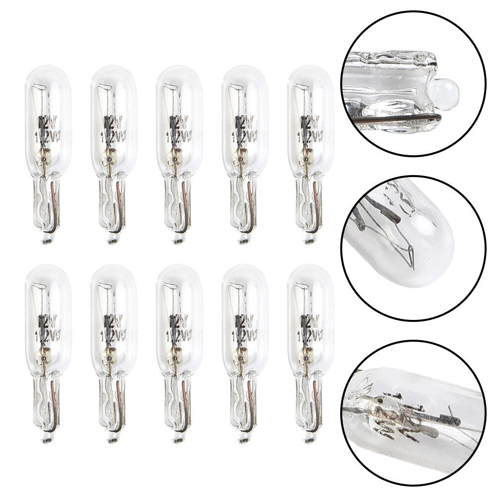 10-Piece T5 286 Car Dashboard Bulb Kit (12V)