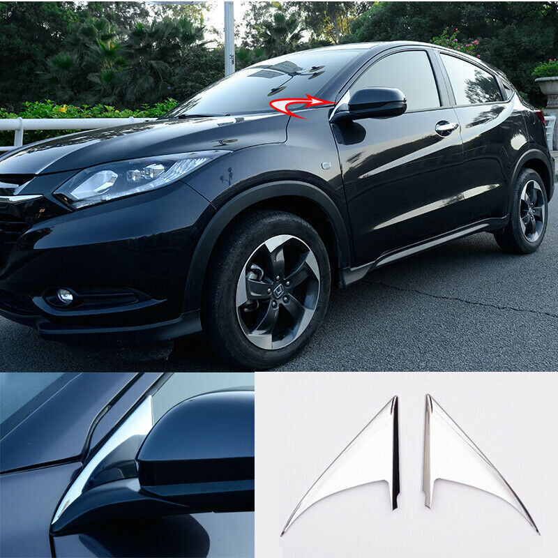 for Honda HR-V Vezel 2016-2022 Chrome Exterior A Pillar Front Triangle Trim 2Pcs