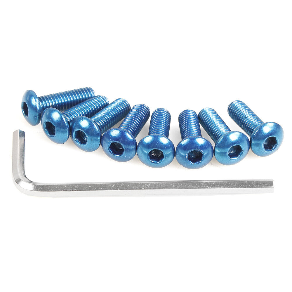Upgrade Car Steering Wheel Screw Kit Button Head 6 piece Sky Blue + Hex Key