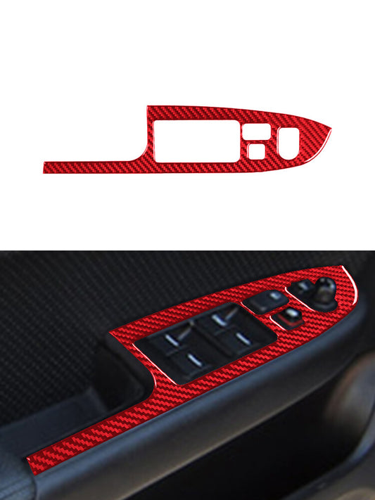 Driver Window Lift Panel Trim Carbon Fiber Interior for Acura TSX 2003-2008 Red