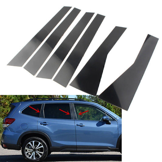 Door Trim Black Piano Cover Pillar Post for Subaru Forester 2019 2020 2021