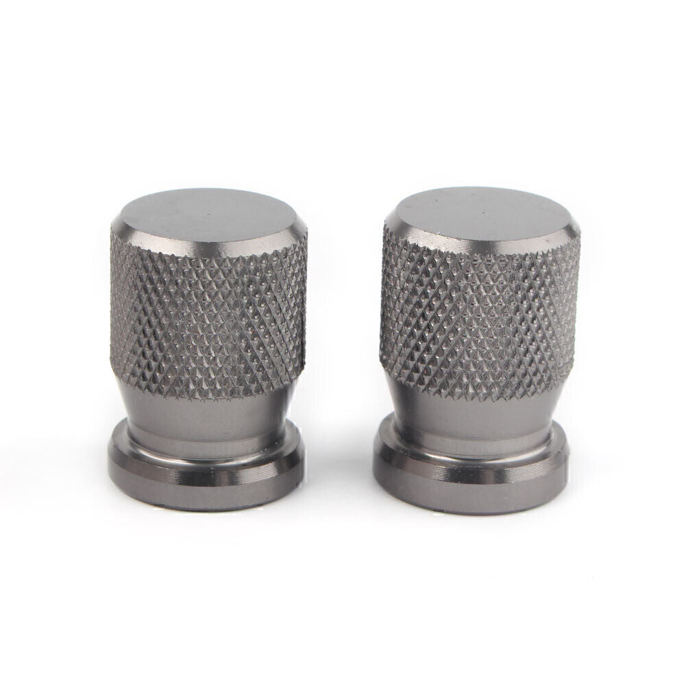 Pair Tyre Air Valve Caps Stem Cover Universal for Car Truck Motorcycle Bike Gray