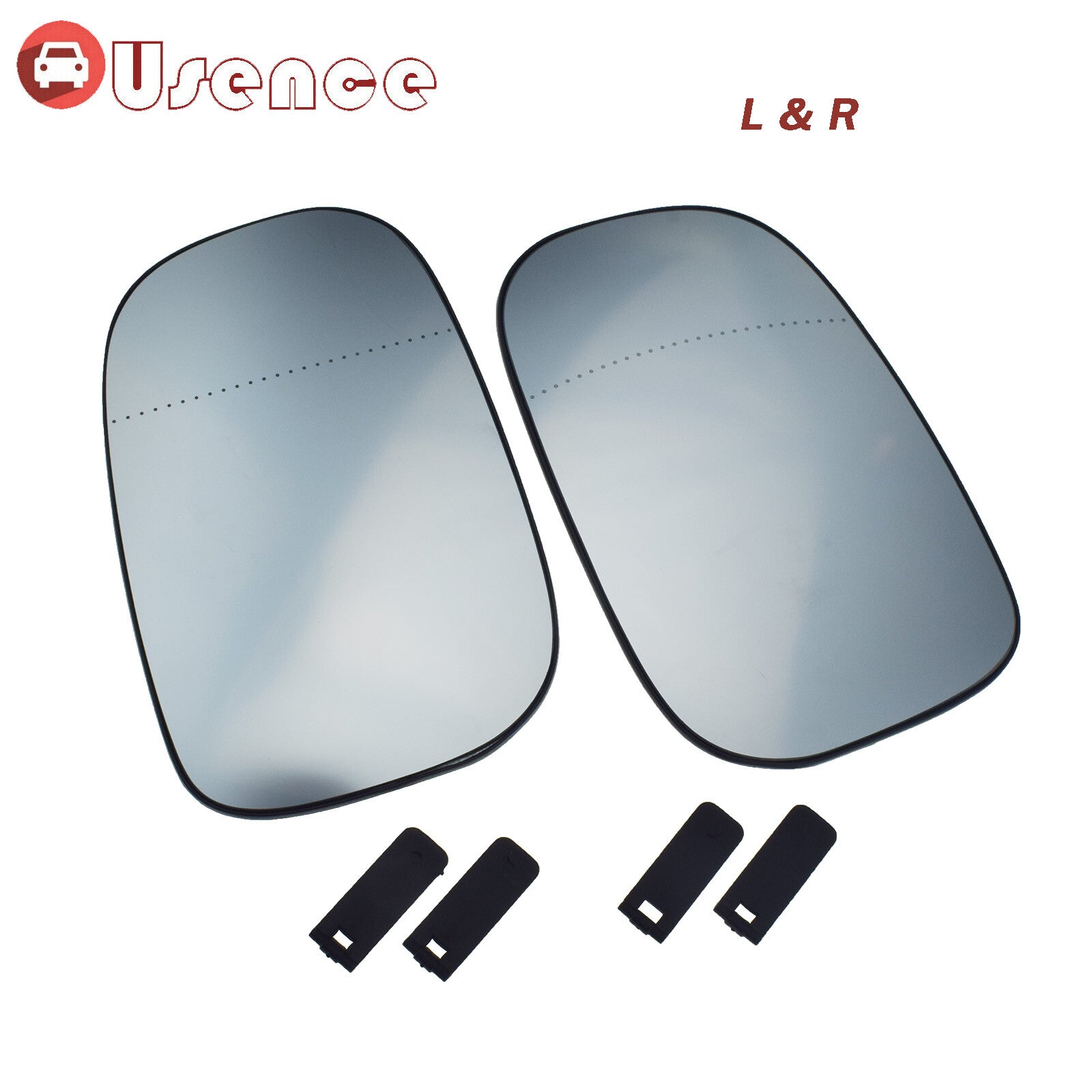 Pair Left Right Side Mirror Glass W/Backing For 2007-13 for Volvo C30 C70 S40 S60