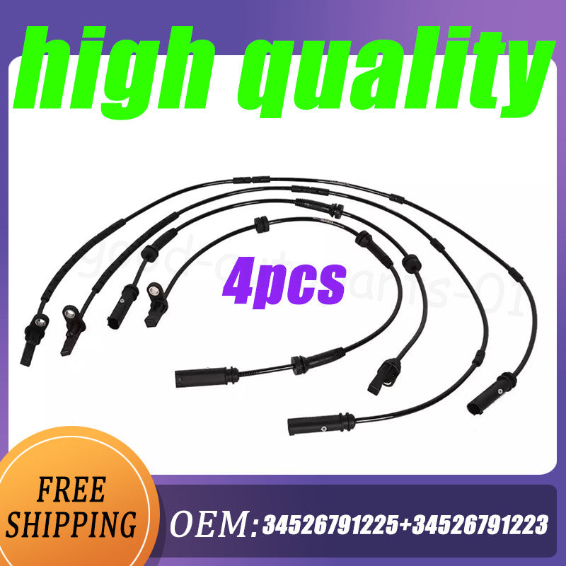 4-piece ABS speed sensor kit (34526791225, 34526791223) suitable for BMW front and rear L+R F30 F32