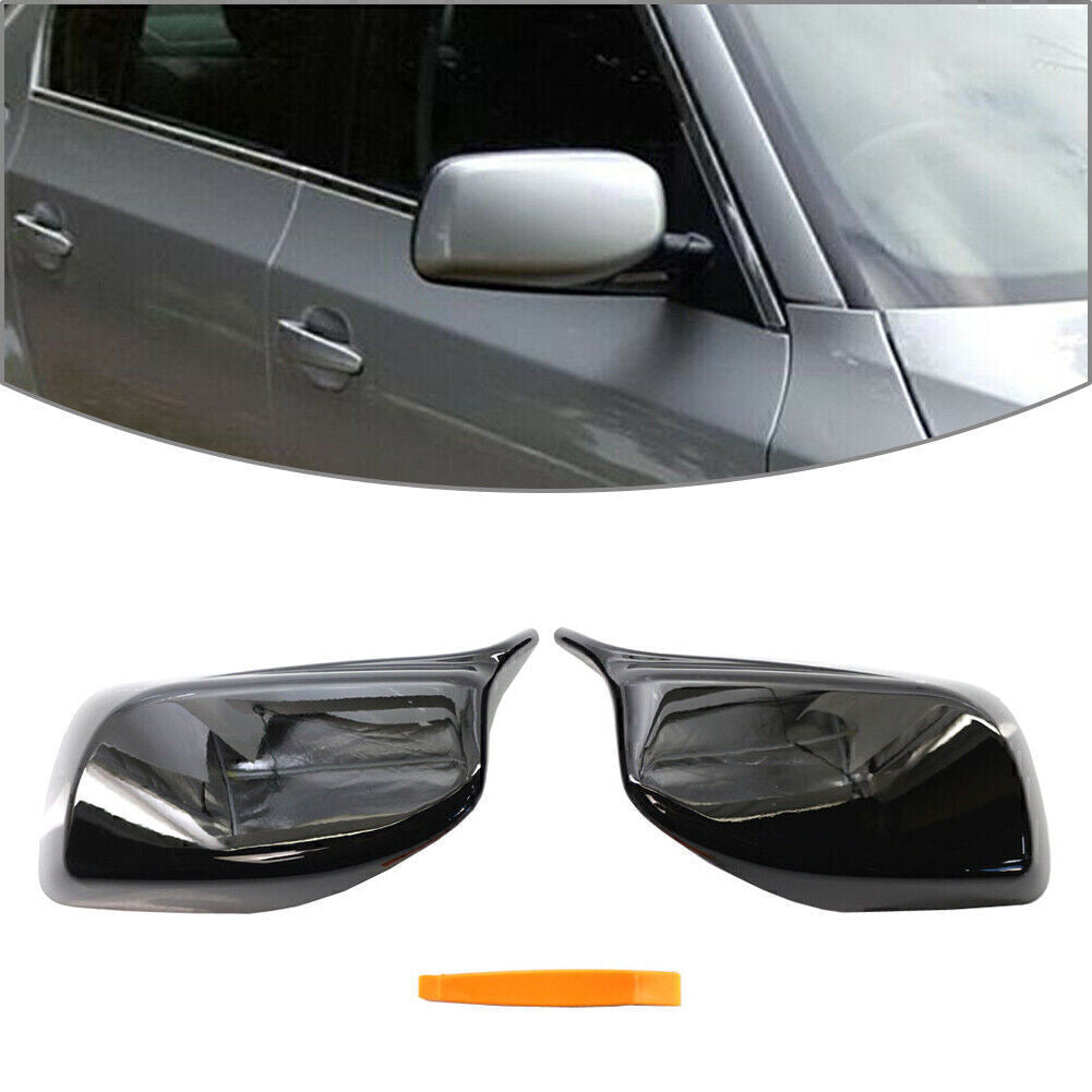 A pair of rearview mirror cover trims suitable for 2004-2007 for BMW E60/E61 models, with removal tools.