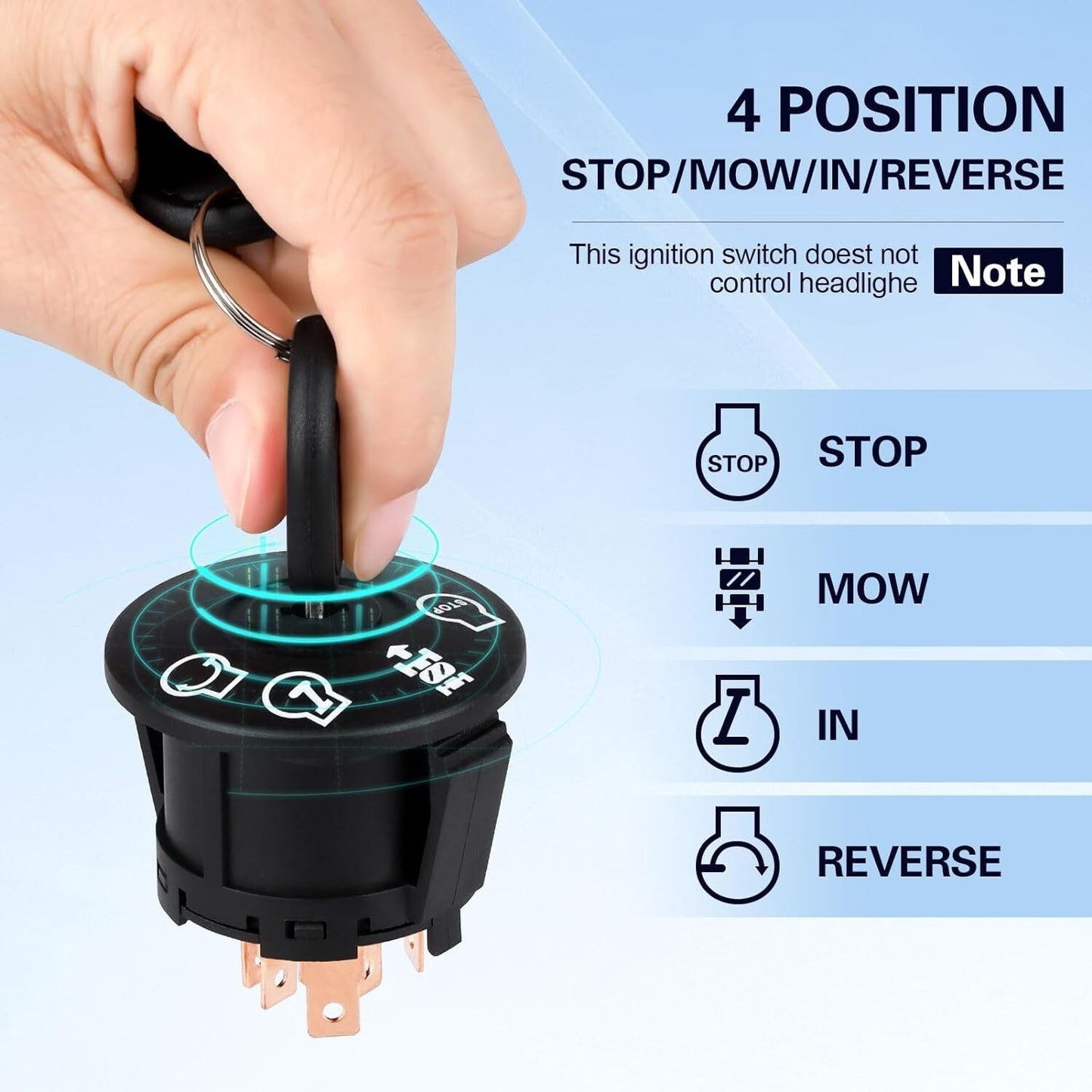 705064 Ignition Switch 4 Position Compatible with Craftsman, Husqvarna, AYP, MPN