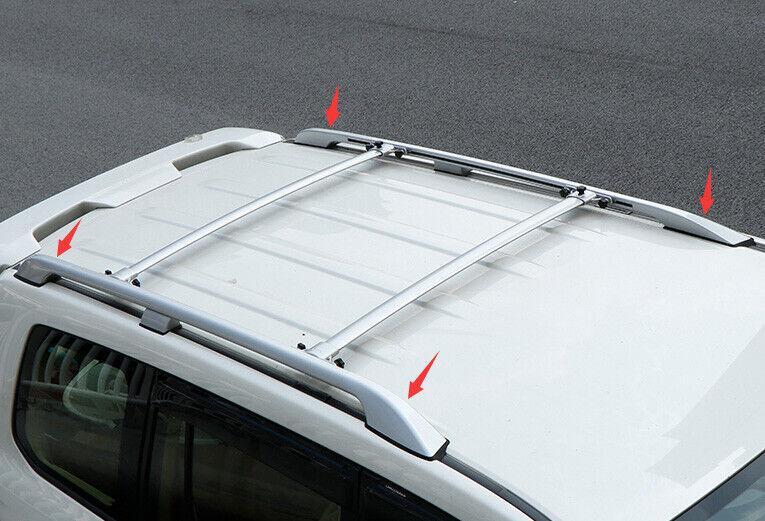 Silver Roof Rail Rack End Cover Shell Cap 4pc for Toyota for Land Cruiser 2008-2021