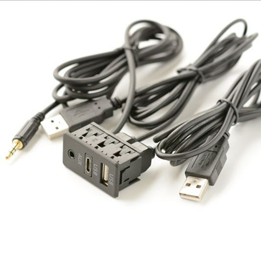 Type C USB Port Panel Extension Cable Adapter For Car SUV Dash Flush Mount 150CM