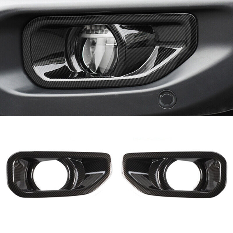 for Jeep for Wrangler JL Sahara 18-22 Pair Fog Lamp Cover Trim Frame Carbon Pattern