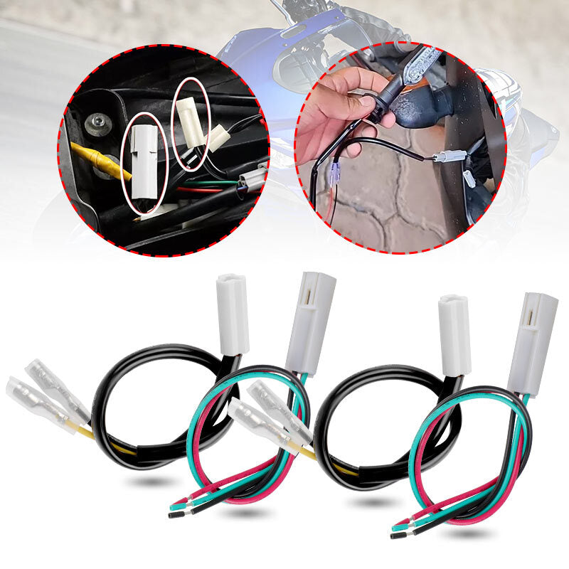 2x Turn Signal Adapter Cable PlugPlay Connector for YAMAHA MT-03 07 09 25 125