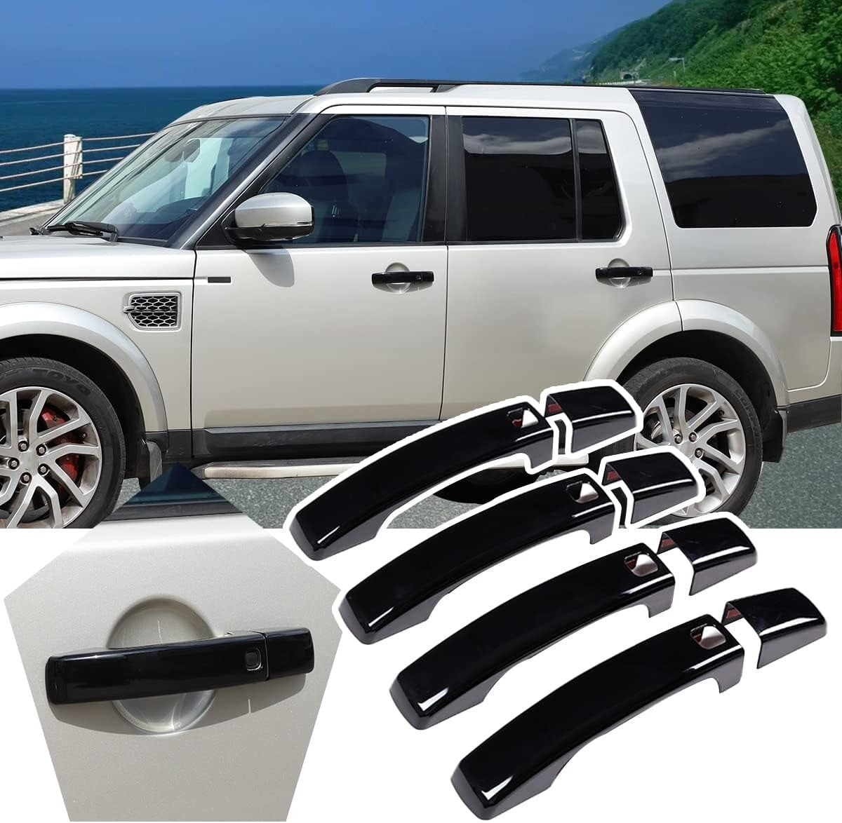 4PCSABS Outer Side Door Handle Panel Cover for Range Rover Sport Discovery 4 LR4