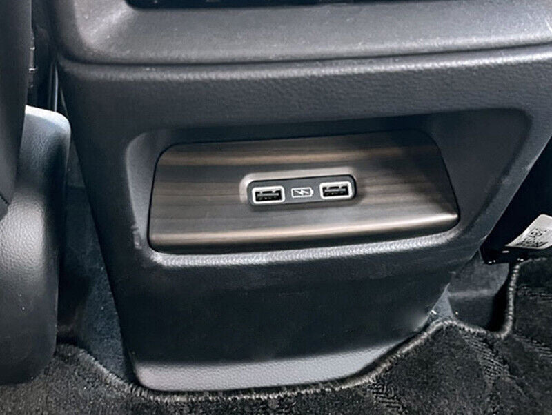 for Honda CR-V CRV 2023-2024 Wood Grain Rear USB Socket Charger Panle Cover Trim