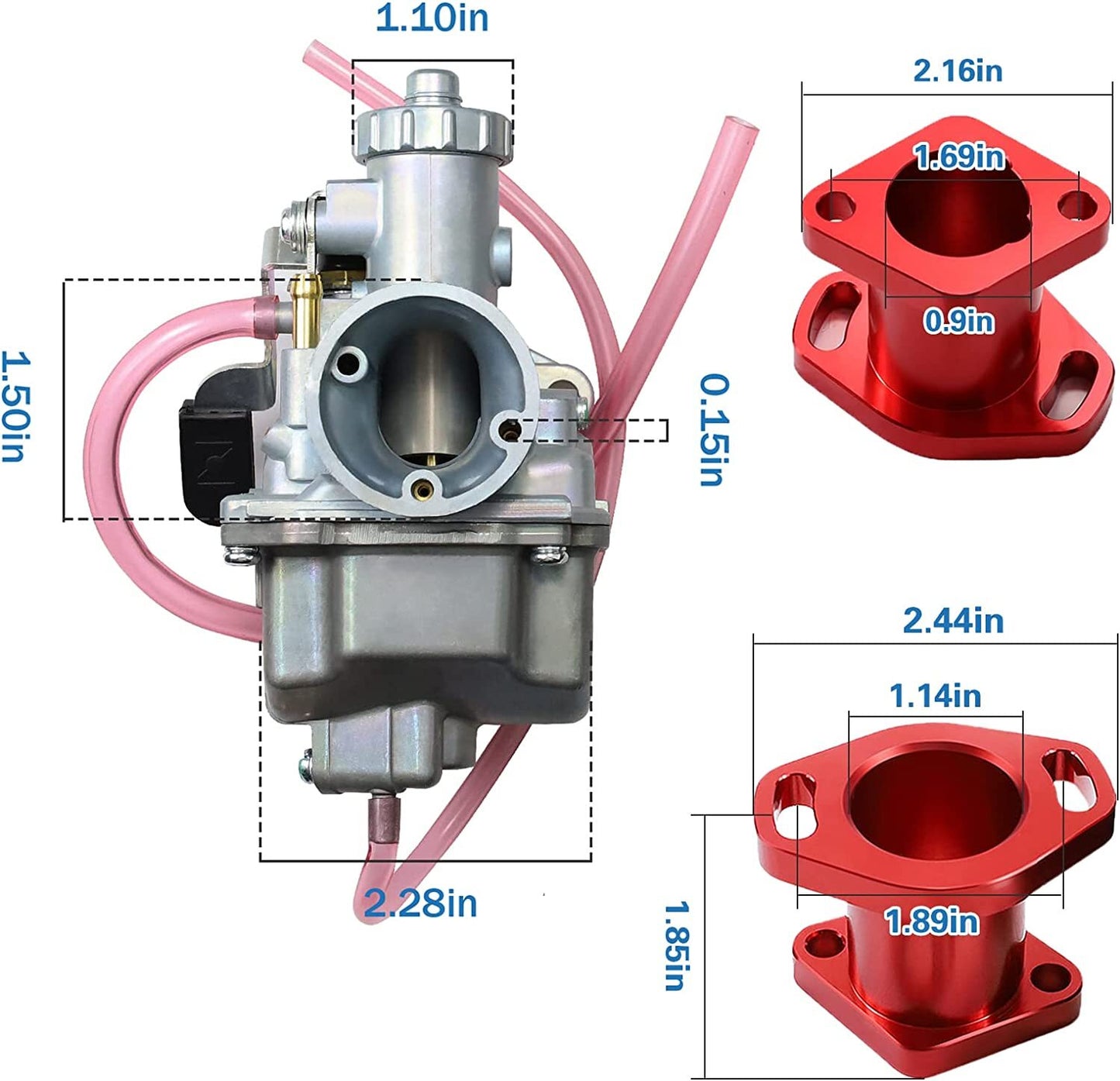 VM22-3847 Carburetor Manifold Kit For Predator 212cc GX200 196cc Clones Go Kart