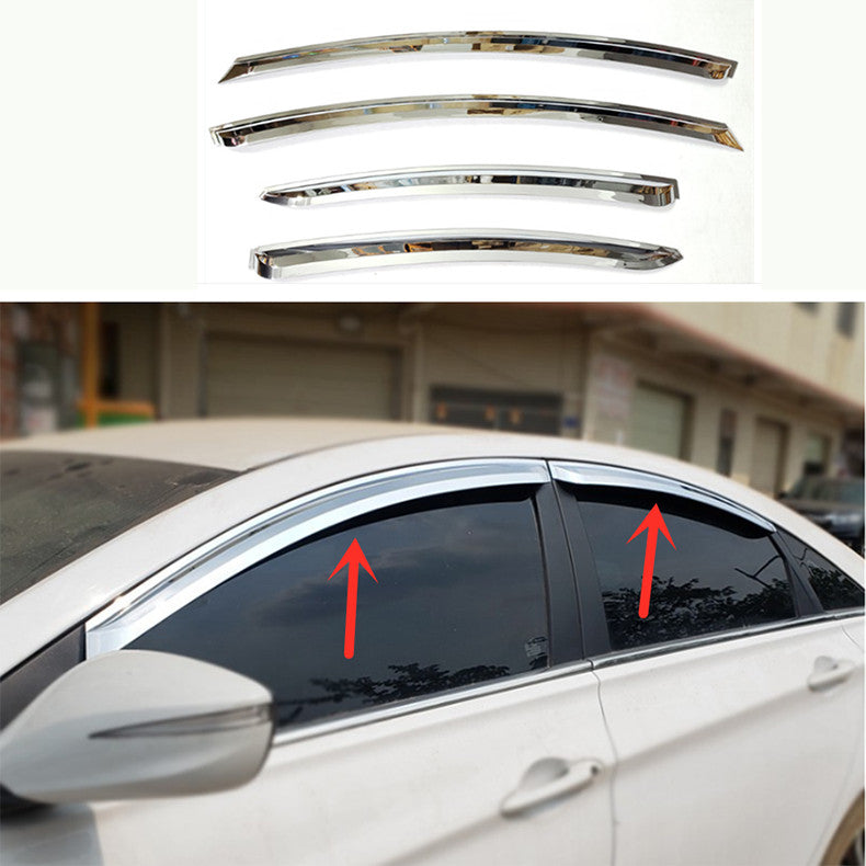 for Hyundai Sonata 2011-2014 Chrome Window Visor Vent Shades Sun Rain Guard