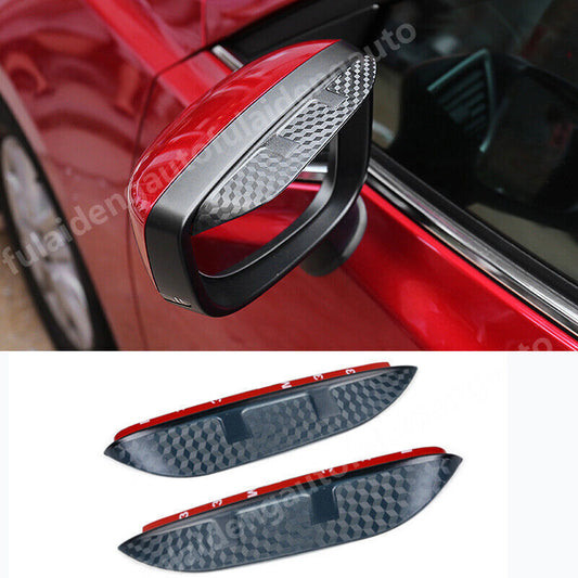 for Mazda 3 Axela 2019-2023Carbon Fiber Rear View Mirror Rain Eyebrow Cover Trim