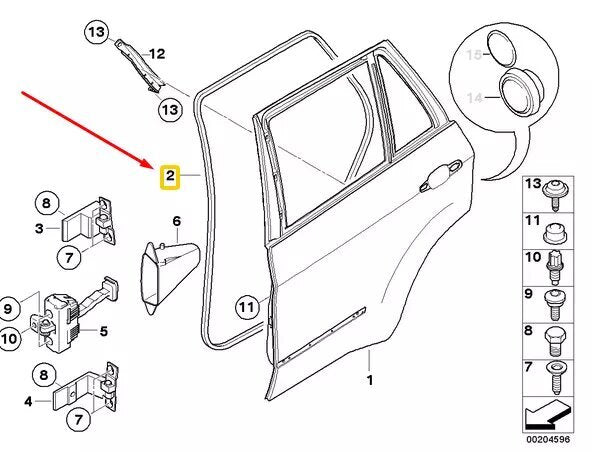 Front Left Door Surround Weatherstrip Seal for BMW E71 E70 X6 2008-2014