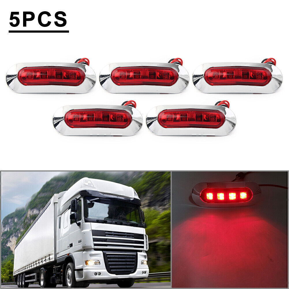 5Pcs LED Side Clearance Marker Light For Car Truck Trailer Pickup 12V 24V
