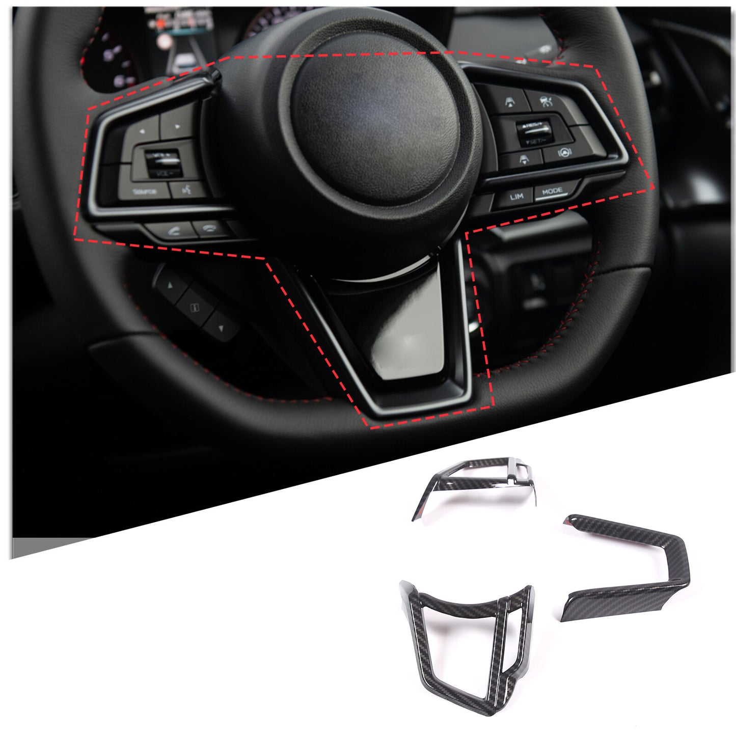 ABS carbon fiber driver assistance button cover for Toyota FJ Cruiser 07-21
