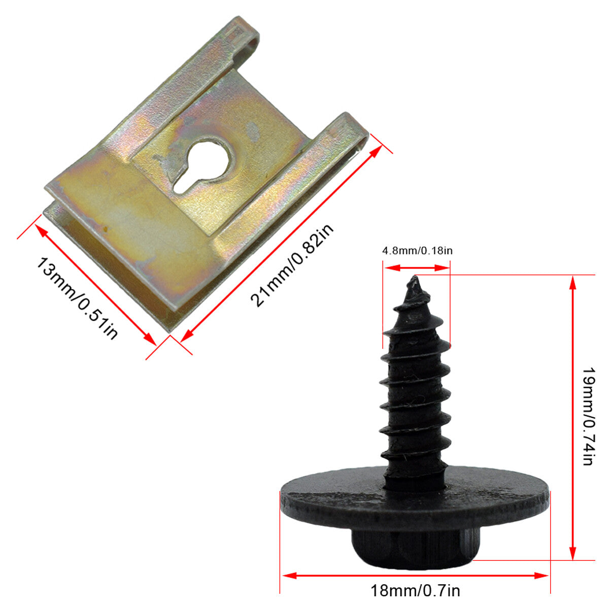 20 x U-nut hex screws wheel run underbody underride protection clip for BMW
