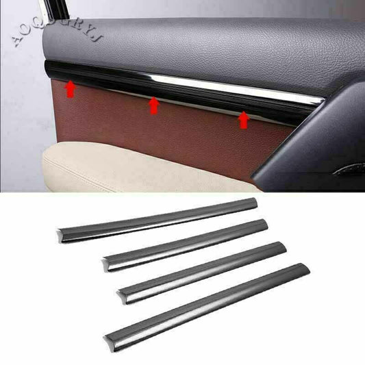 4P Black Titanium Inner Door Cover Strips Trim for TOYOTA for Land Cruiser 2008-2021