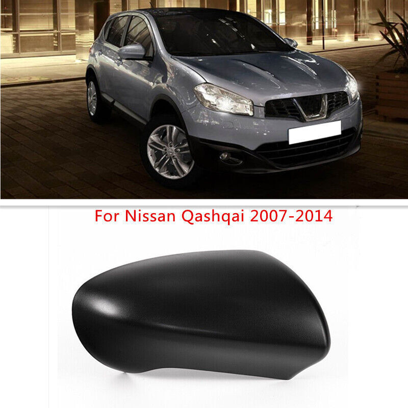 Black Right Side Rearview Mirror Cover Shell Cap for Nissan Qashqai 2007-2014
