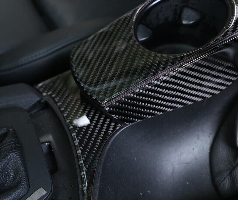 for BMW X3 E83 2006-2010 Real Carbon Fiber Middle Console Water Cup Frame Trim