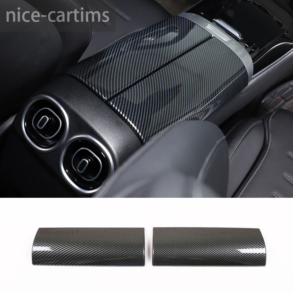 for Benz C Class W206 2022-23 Center Console Armrest Box Panel Cover ABS Carbon