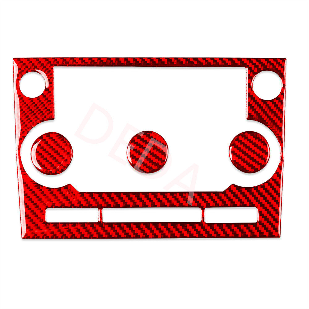 Red Carbon Multimedia Panel AC Switch Trim for Land Rover Discovery Sport 15-19