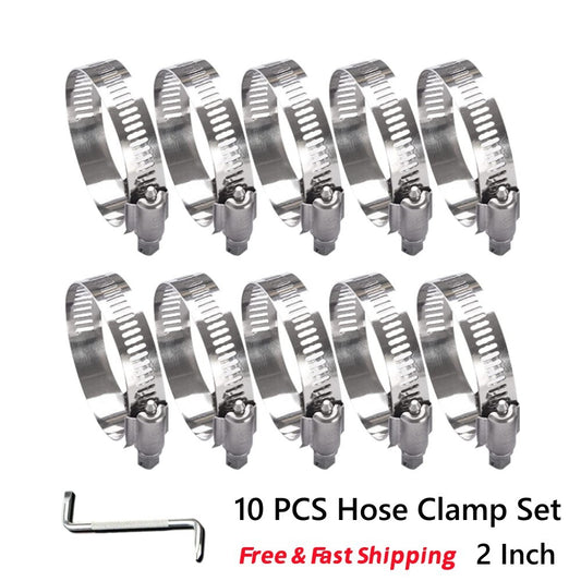 Hose clamps for 2-inch hoses, adjustable worm gear hose clamp sorting kit