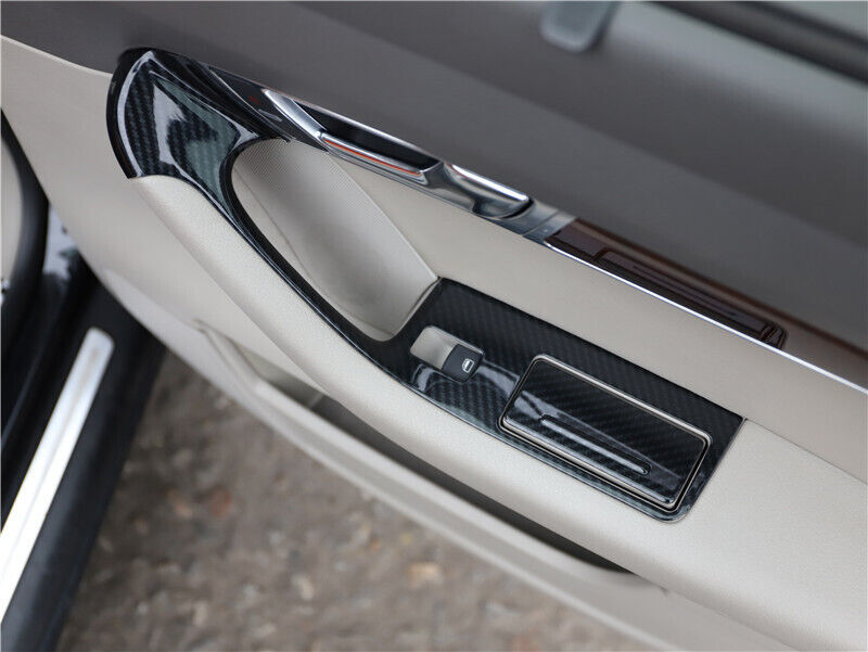 Car Glass Window Lifting Lock Panel Trim 6PCS for Audi A6L 05-2011 Carbon Fiber