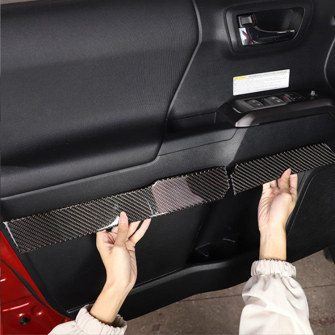Carbon Fiber Interior Door Molding Strip Decor Trim for Toyota Tacoma 2016-2023