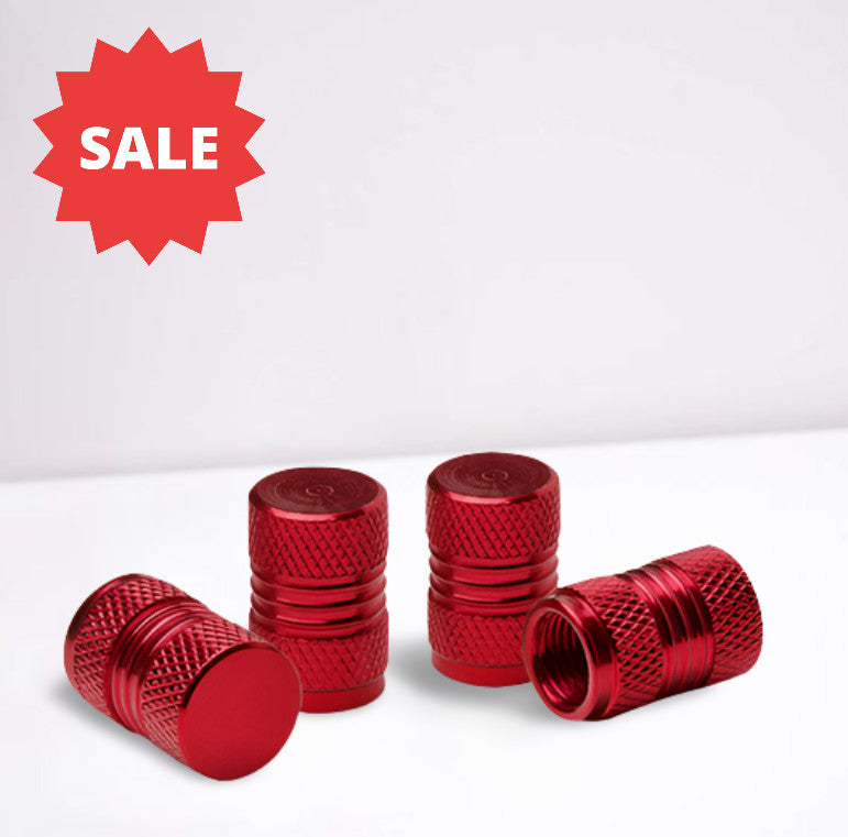 4-Piece Red Car Tire Valve Cover Stem Cover Air Valve Dust Cover for Chrysler