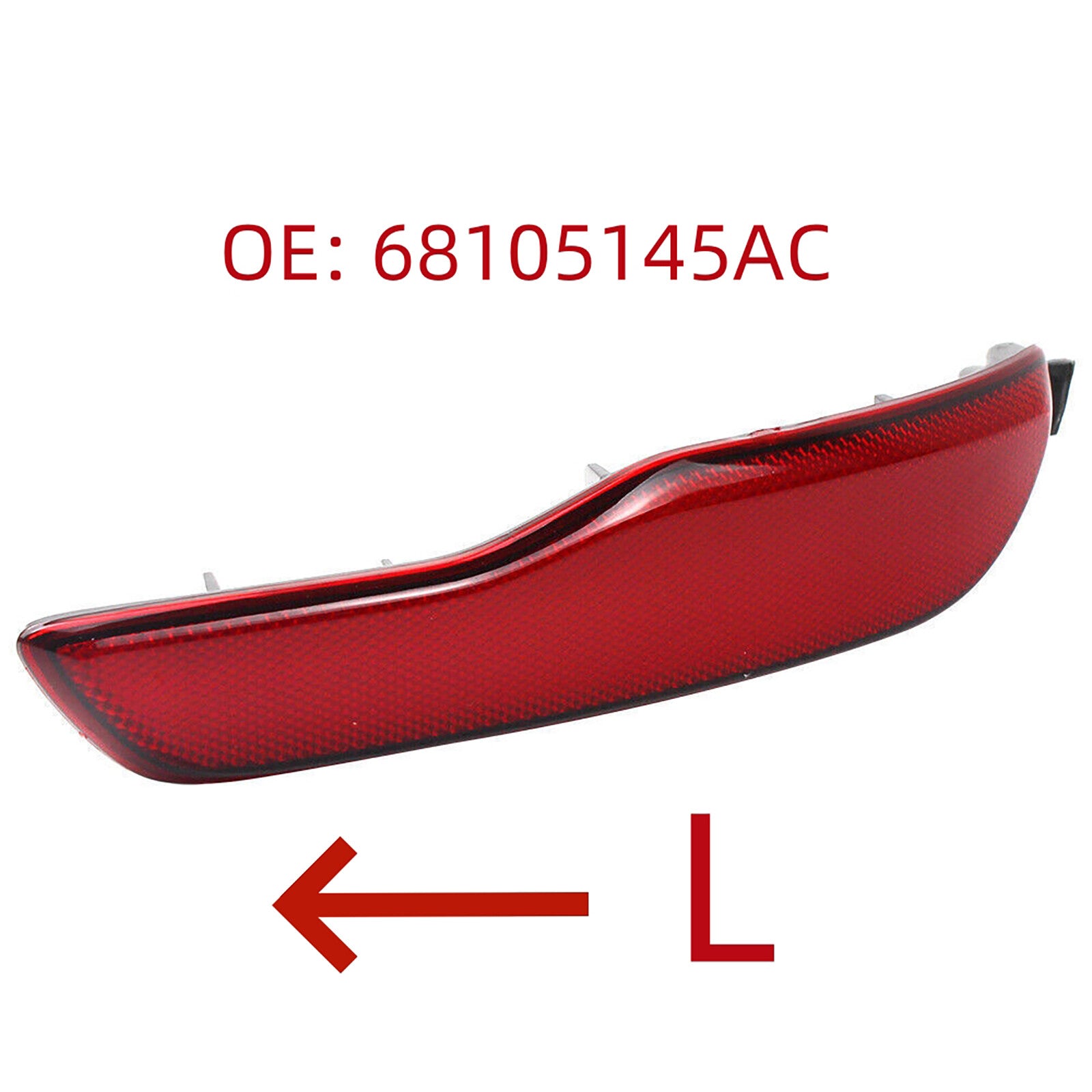 Fits for Jeep Cherokee 2014-2018 Rear Left Bumper Reflector Red Light 68105145AC