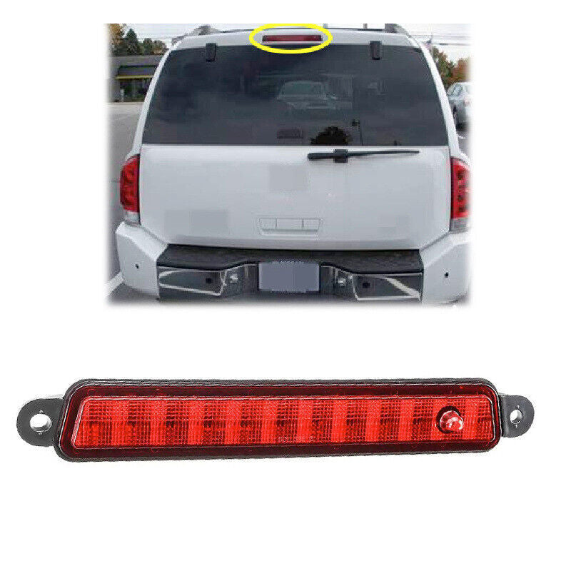 1pcs for Nissan /Armada 2005-2015 26590-7S000 Red High Mount LED 3Rd Brake Light