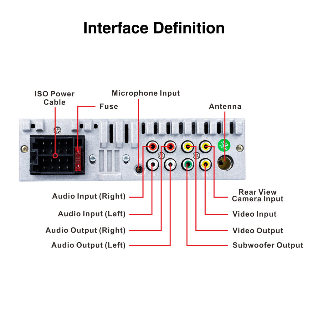 Single DIN Car Stereo Head Unit MP3 Audio Player BT AUX USB SD FM Radio In-dash