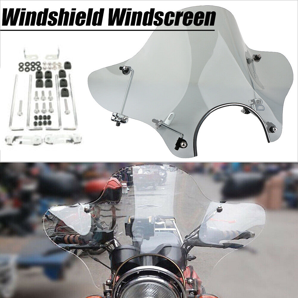 Universal motorcycle windshield windshield bracket smoked plastic suitable for Harley-Davidson