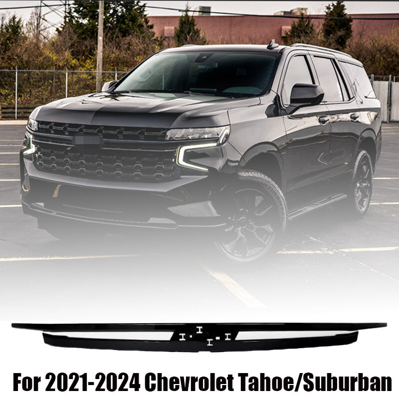 Fit For 2021-2024 for Chevrolet Tahoe/Suburban Gloss Black Front Grille Molding Trim