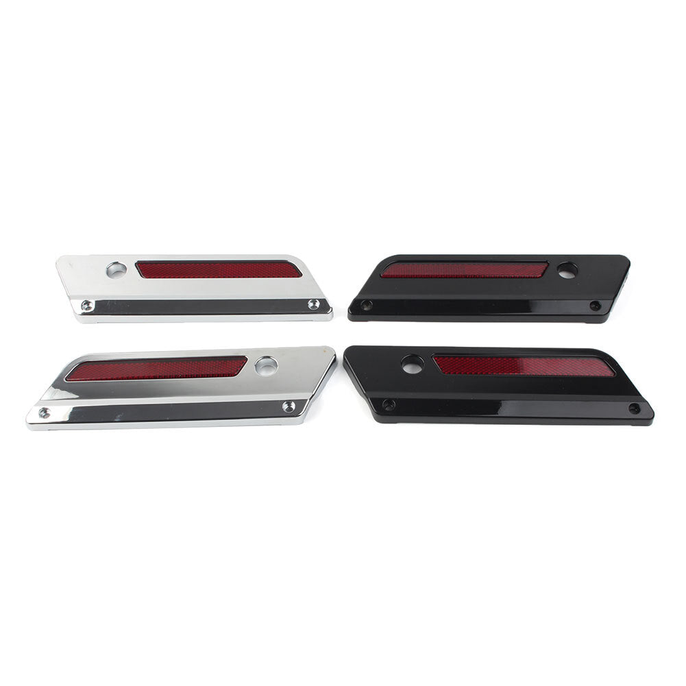 for Harley Touring 1993-2013 Saddlebag Latch Plate Cover With Red Reflectors