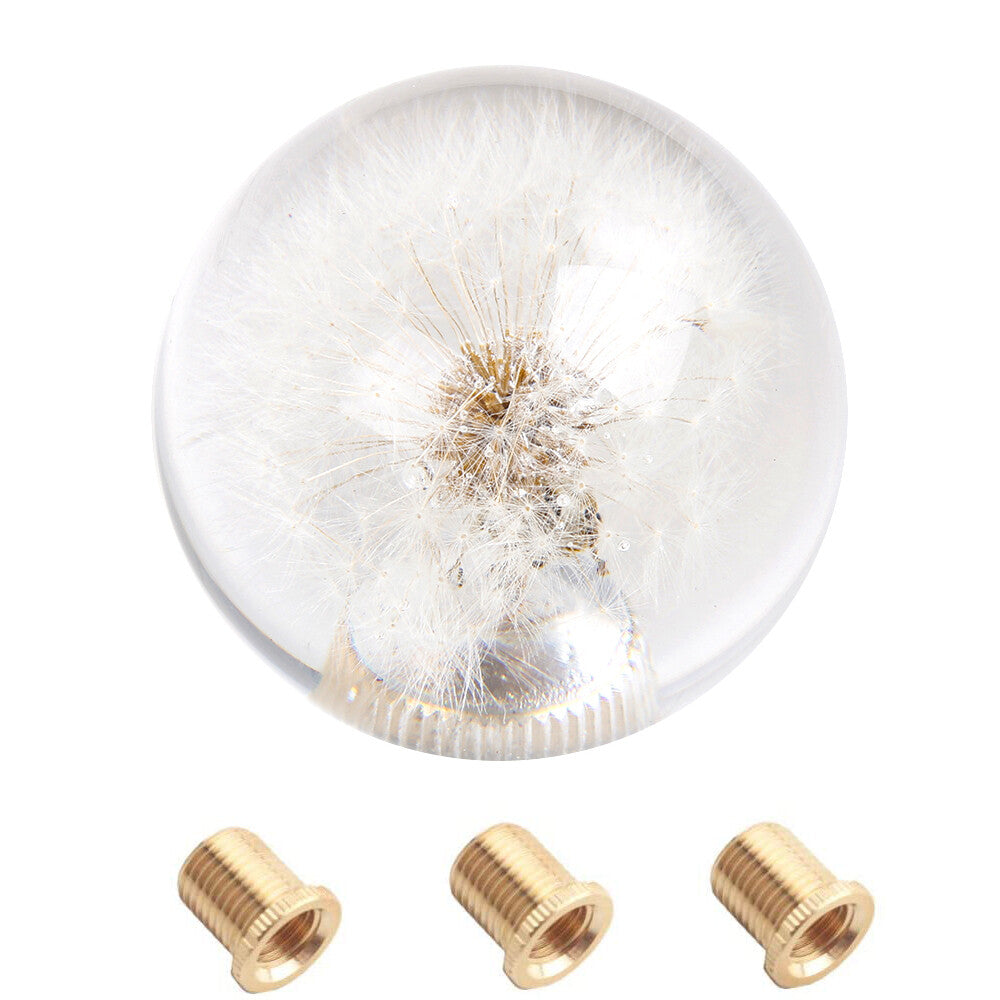 Shift Knob Universal Racing Crystal Ball Dandelion Real Flowers Shift Head 70MM
