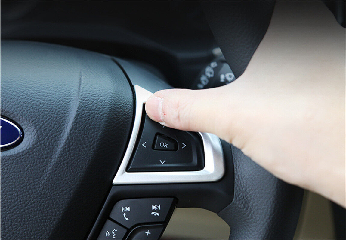 Silver Steering Wheel Frame Cover Trim for Ford Mondeo Fusion 2013-2020 ABS 3pcs