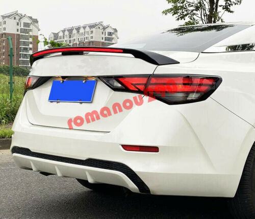 for Nissan Sentra 2020-2023 Black Rear Spoiler Tail Wing W/Turn Brake Light