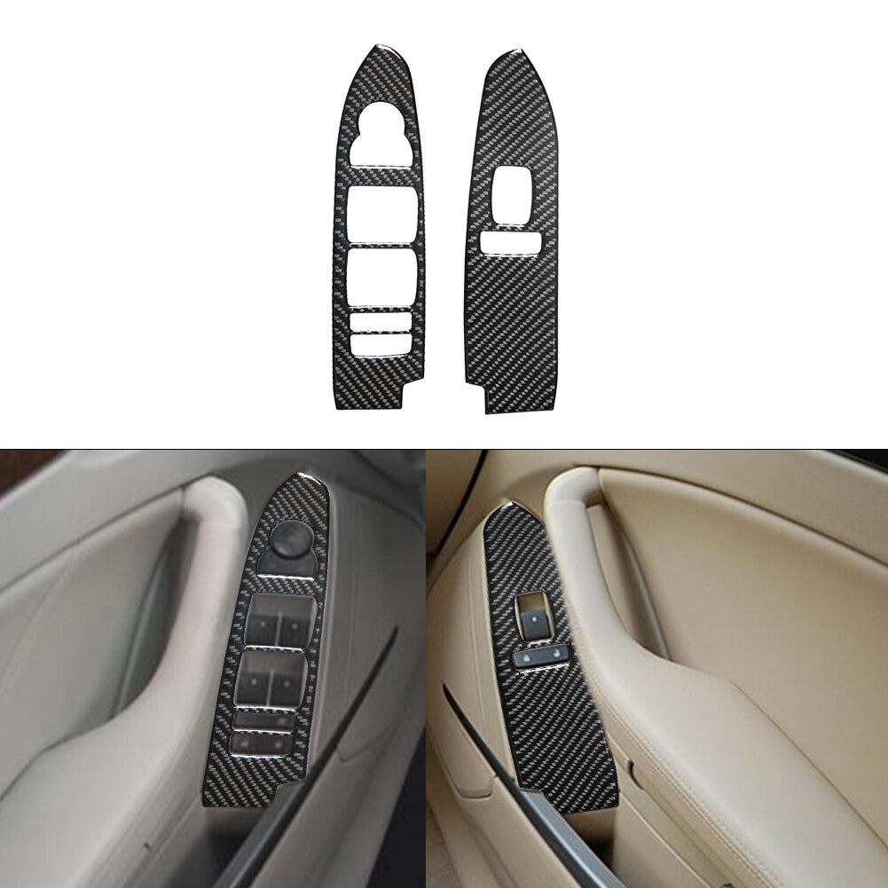 2Pcs Window Lift Panel Trim Cover Carbon Fiber for CADILLAC CTS SPORT 2008-UP