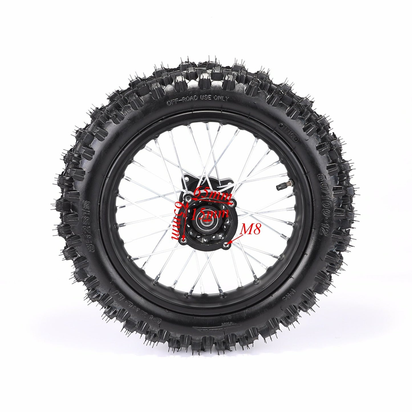 Front 60/100-14 and rear 80/100-12 rims, 110cc/125cc Pit bicycle SSR, Taodao