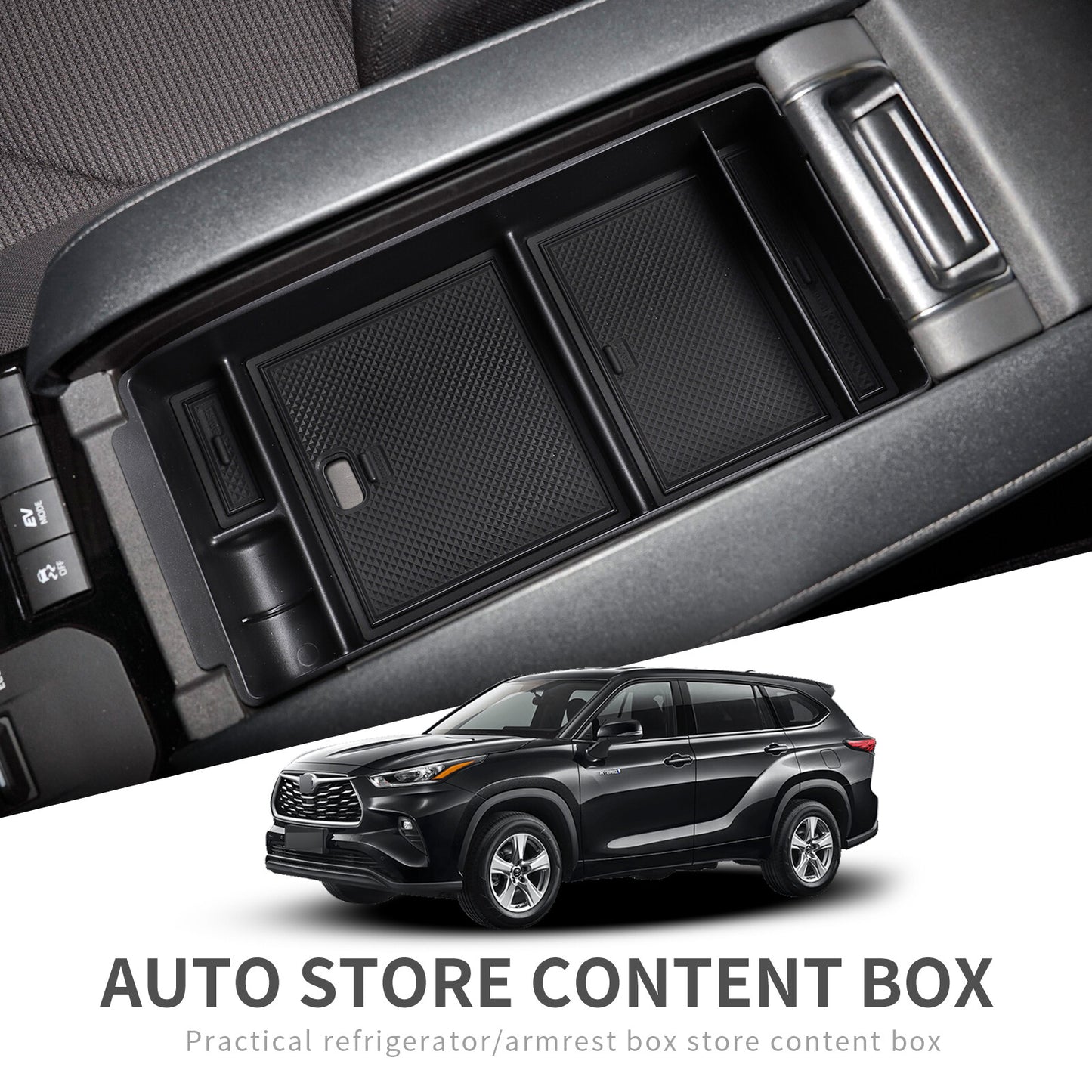 Armrest Box Storage for Toyota Highlander Kluger 2021 2022 Center Console Tray
