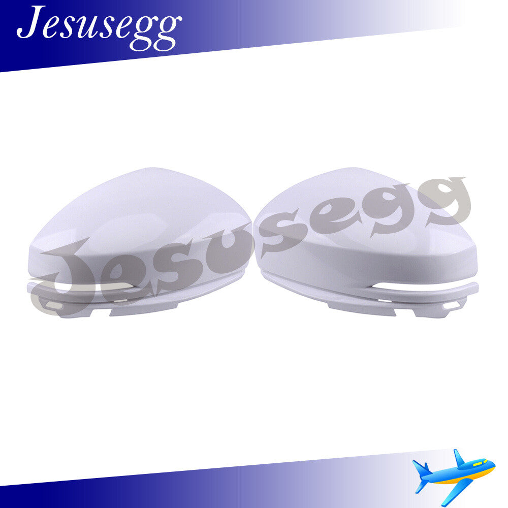 2Pcs LR Door Side Rear View Mirror Cover W/ Light Hole For 14-18 for Honda Fit Jazz