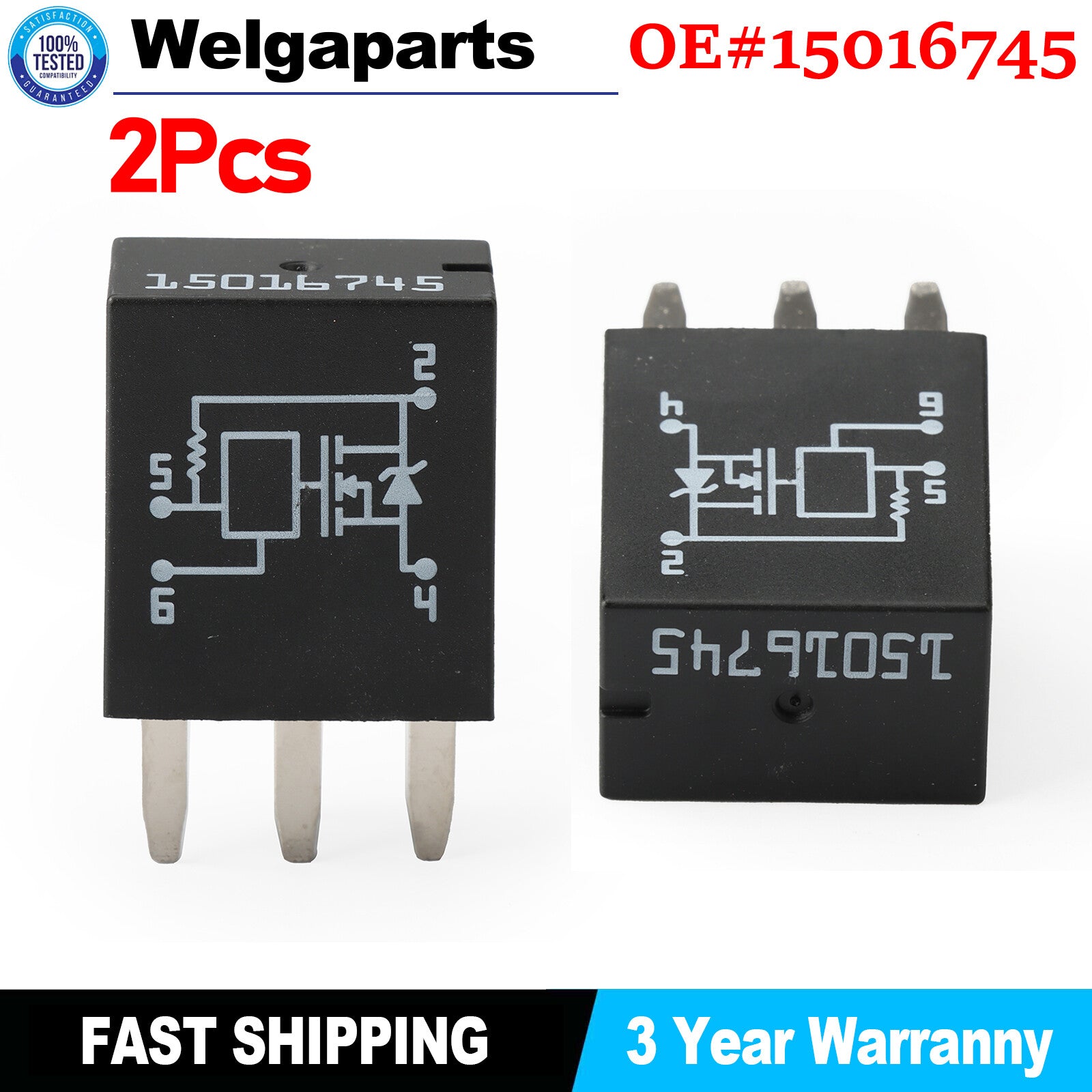 Set of 2 15016745 13506836 For Trailblazer for Buick for GMC Module Headlight A/C Relay