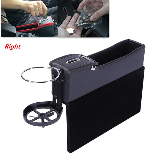 Universa Car Right for Seat Storage Box Catcher Gap Filler Coin Collector Cup Holder