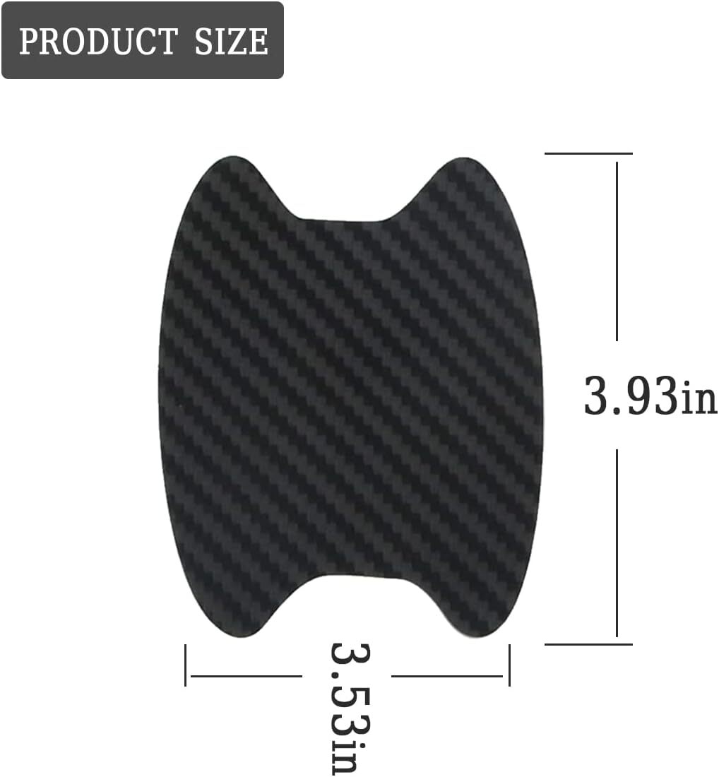 4Pcs Carbon Fiber Car Door Handle Anti-Scratch Protector Film Sticker Light Pink