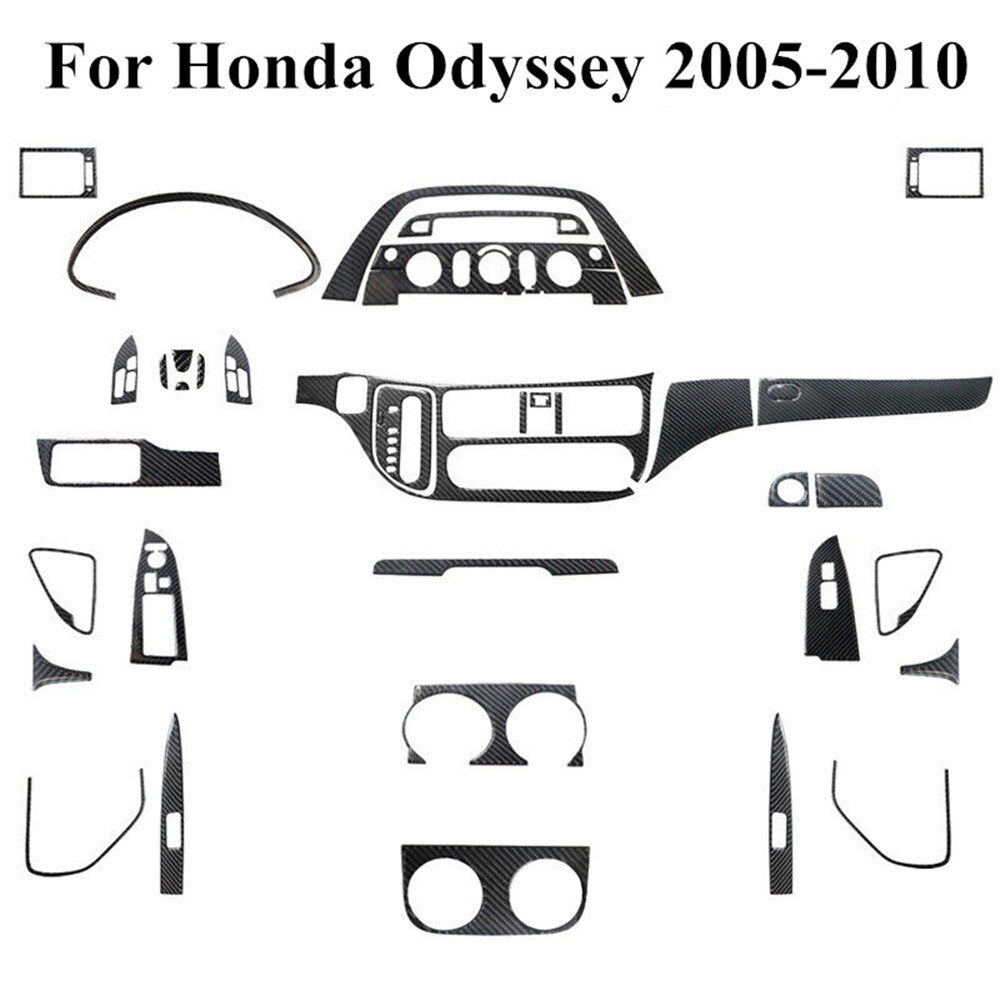 Carbon Fiber Interior Full Set Console Trim Cover Kit for Honda Odyssey 2005-10